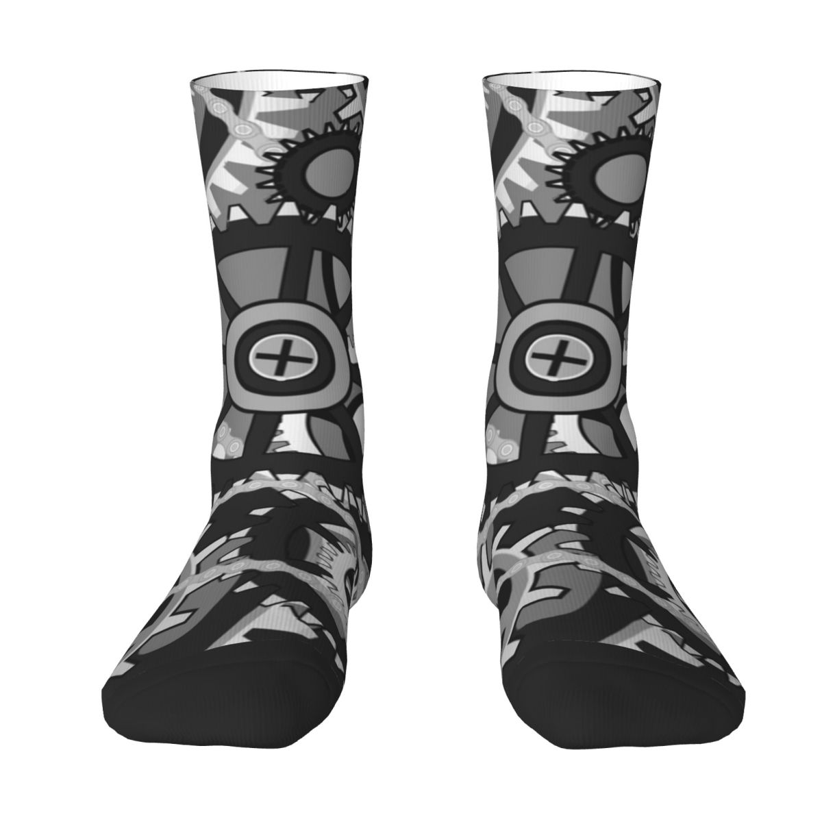 Skarpety z nadrukiem: zębatki, – Running Gear Gifts For Men recenzja i cena